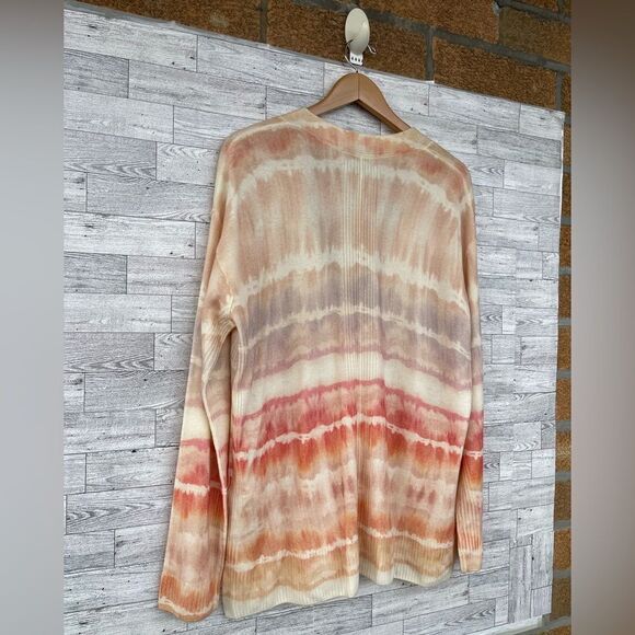 Allsaints Marea Tie Dye Cardigan Sweater Merino Wool Rainbow  Cream New M - Picture 11 of 17